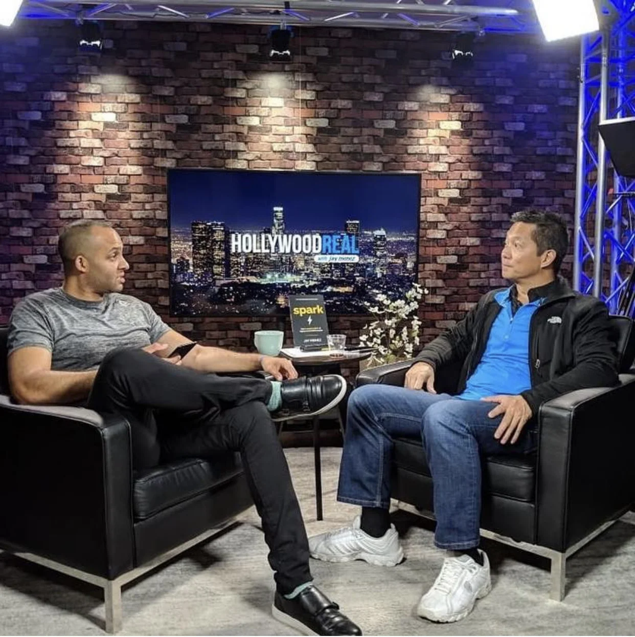 Cauveé in conversation during a Hollywood interview